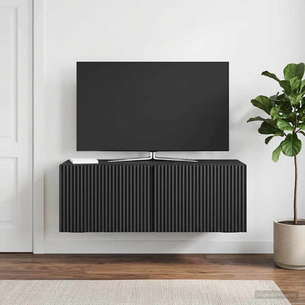 Väggmonterad TV-bänk Svart 78,5 x 31 x 30 cm Konstruerat trä