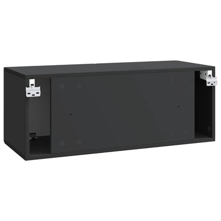 Väggmonterad TV-bänk Svart 78,5 x 31 x 30 cm Konstruerat trä