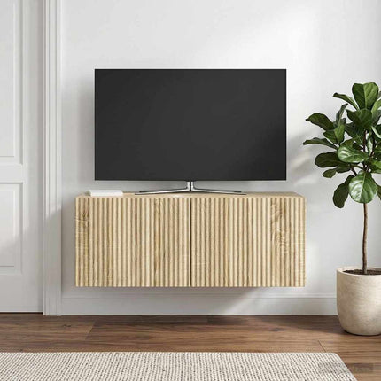 Väggmonterad TV-bänk Väggmonterad Sonoma-ek 78,5 x 31 x 30 cm