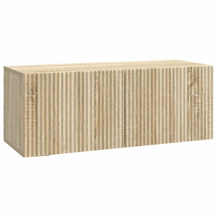 Väggmonterad TV-bänk Väggmonterad Sonoma-ek 78,5 x 31 x 30 cm