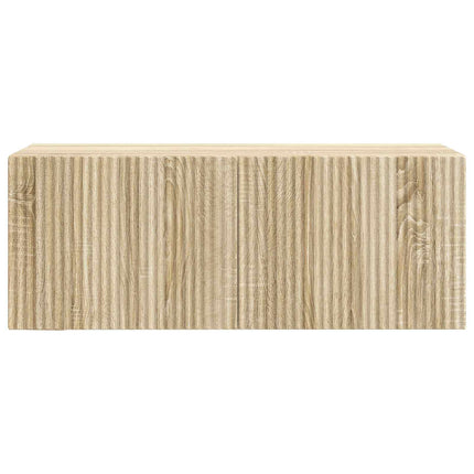 Väggmonterad TV-bänk Väggmonterad Sonoma-ek 78,5 x 31 x 30 cm