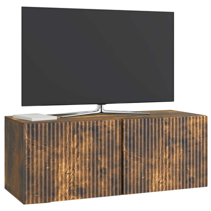 Väggmonterad TV-bänk Rökt ek 78,5 x 31 x 30 cm Konstruerat trä
