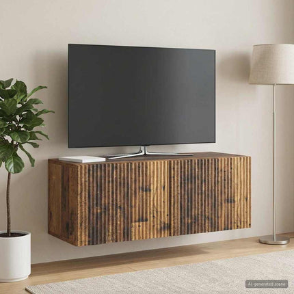 Väggmonterad TV-bänk Väggmonterad Gammalt trä 78,5 x 31 x 30 cm