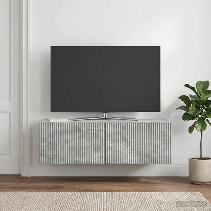 Väggmonterad TV-bänk Betonggrå 98 x 31 x 30 cm Konstruerat trä
