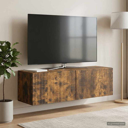 Väggmonterad TV-bänk Rökt ek 98 x 31 x 30 cm Konstruerat trä