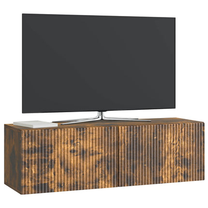 Väggmonterad TV-bänk Rökt ek 98 x 31 x 30 cm Konstruerat trä
