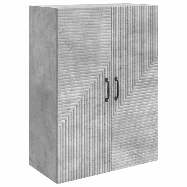 Väggmonterat skåp Betonggrå 66 x 34,5 x 90 cm Konstruerat trä