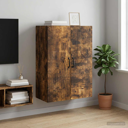 Väggmonterat skåp Rökt ek 66 x 34,5 x 90 cm Konstruerat trä