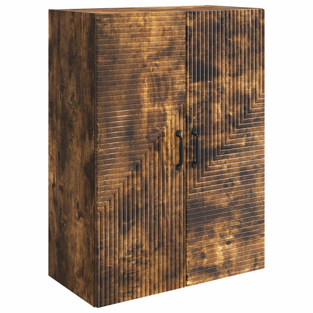 Väggmonterat skåp Rökt ek 66 x 34,5 x 90 cm Konstruerat trä