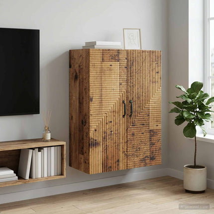 Väggmonterat skåp Gammalt trä 66 x 34,5 x 90 cm Konstruerat trä