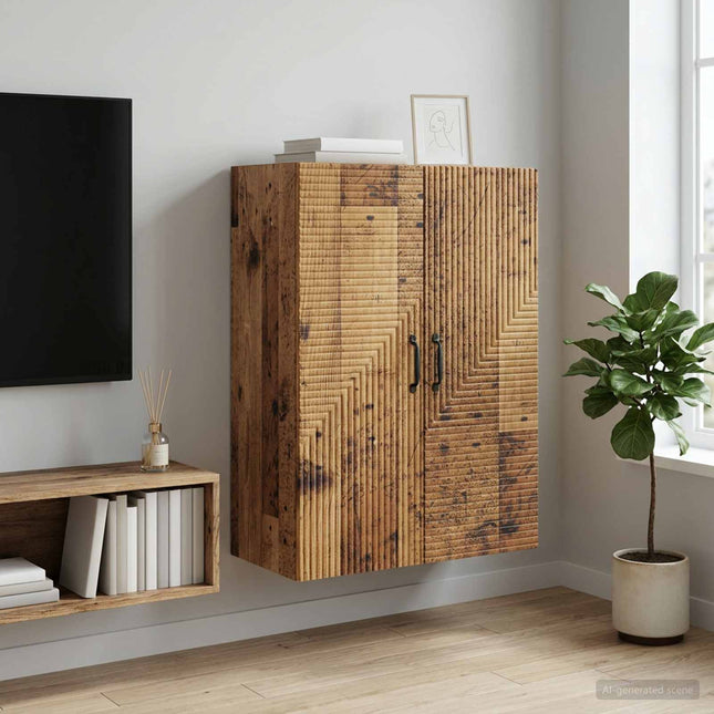 Väggmonterat skåp Gammalt trä 66 x 34,5 x 90 cm Konstruerat trä