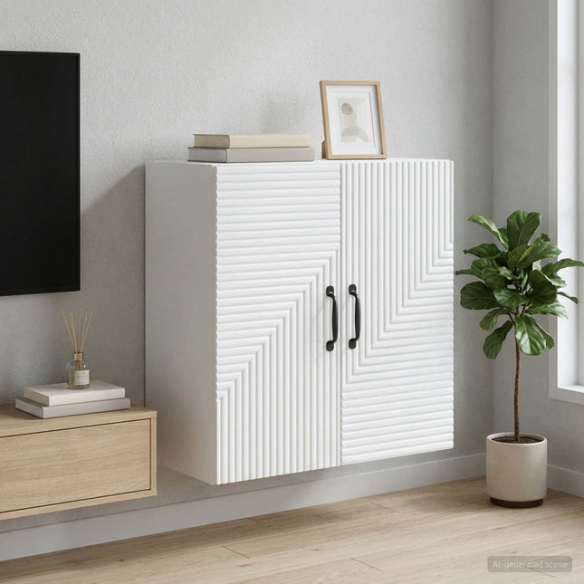 Väggmonterat skåp Vit 59 x 31 x 60 cm Konstruerat trä