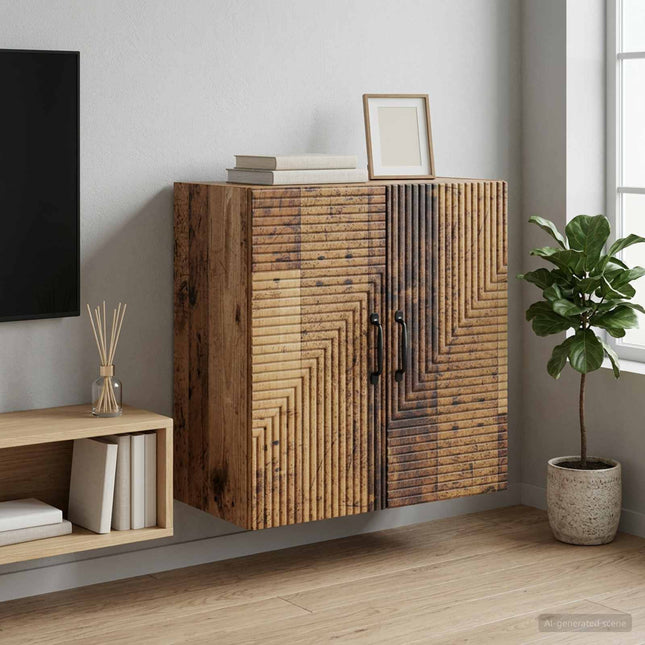 Väggmonterat skåp Gammalt trä 59 x 31 x 60 cm Konstruerat trä