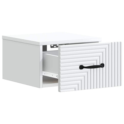 Väggmonterat Sängbord med låda 2 pcs Vit 34,5 x 33 x 20 cm