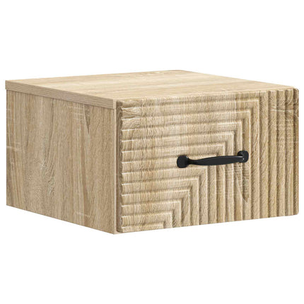 Väggmonterat Sängbord 2 st Sonoma-ek 34,5 x 33 x 20 cm