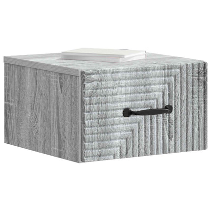 Väggmonterat Sängbord 2 pcs Grå sonoma-ek 34,5 x 33 x 20 cm