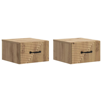 Väggmonterat Sängbord 2 pcs Artisan-ek 34,5 x 33 x 20 cm