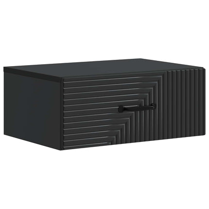 Väggmonterat Sängbord med låda 2 pcs Svart 49 x 34,5 x 20 cm