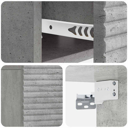 Väggmonterat Sängbord 2 pcs Betonggrå 49 x 34,5 x 20 cm