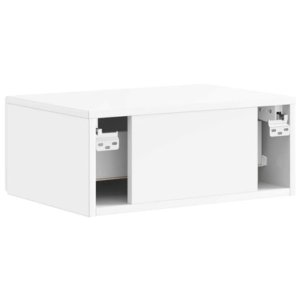 Väggmonterat Sängbord 2 pcs Vit högglans 49 x 34,5 x 20 cm