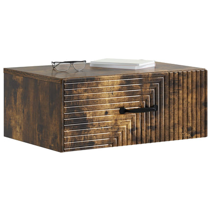 Väggmonterat Sängbord med låda 2 pcs Rökt ek 49 x 34,5 x 20 cm