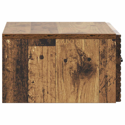 Väggmonterat Sängbord med låda Gammalt trä 49 x 34,5 x 20 cm