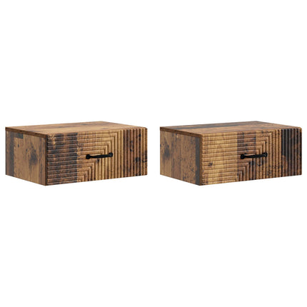 Väggmonterat Sängbord 2 pcs Gammalt trä 49 x 34,5 x 20 cm