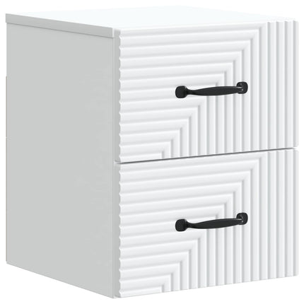 Väggmonterat Sängbord med låda 2 pcs Vit 34,5 x 33 x 40 cm