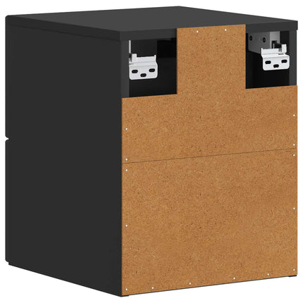 Väggmonterat Sängbord med låda 2 pcs Svart 34,5 x 33 x 40 cm
