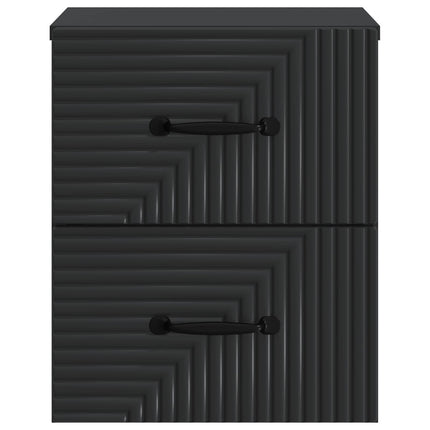 Väggmonterat Sängbord med låda 2 pcs Svart 34,5 x 33 x 40 cm