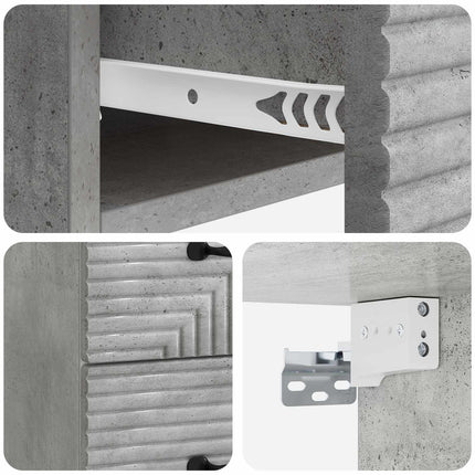 Väggmonterat Sängbord 2 pcs Betonggrå 34,5 x 33 x 40 cm