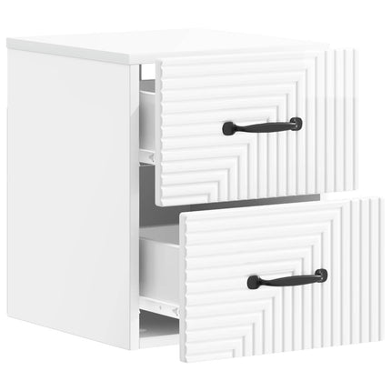 Väggmonterat Sängbord 2 pcs Vit högglans 34,5 x 33 x 40 cm