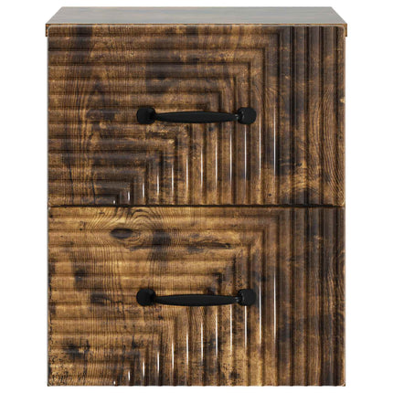 Väggmonterat Sängbord med låda 2 pcs Rökt ek 34,5 x 33 x 40 cm