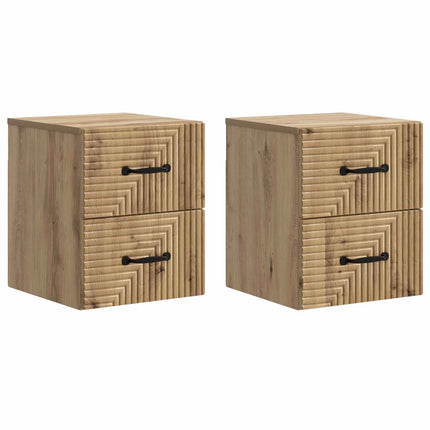 Väggmonterat Sängbord 2 pcs Artisan-ek 34,5 x 33 x 40 cm