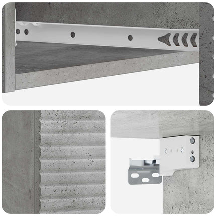 Väggmonterad sidobord Betonggrå 87,5 x 34,5 x 17 cm