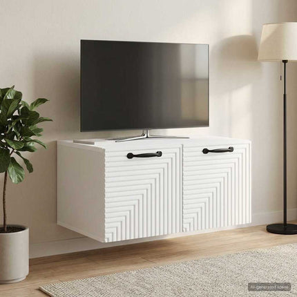 Väggmonterad TV-bänk Vit 59,5 x 41 x 30 cm Konstruerat trä