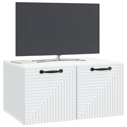 Väggmonterad TV-bänk Vit 59,5 x 41 x 30 cm Konstruerat trä