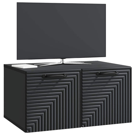 Väggmonterad TV-bänk Svart 59,5 x 41 x 30 cm Konstruerat trä
