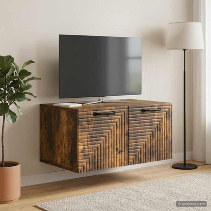 Väggmonterad TV-bänk Rökt ek 59,5 x 41 x 30 cm Konstruerat trä