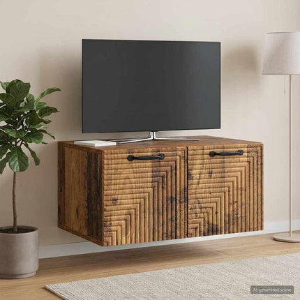 Väggmonterad TV-bänk Väggmonterad Gammalt trä 59,5 x 41 x 30 cm