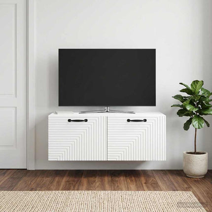 Väggmonterad TV-bänk Vit 78,5 x 41 x 30 cm Konstruerat trä