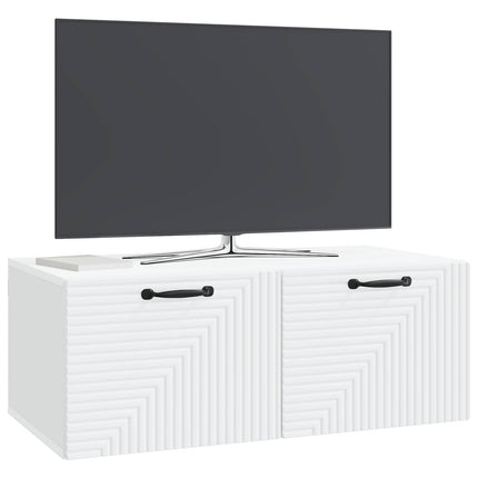 Väggmonterad TV-bänk Vit 78,5 x 41 x 30 cm Konstruerat trä