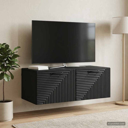 Väggmonterad TV-bänk Svart 78,5 x 41 x 30 cm Konstruerat trä