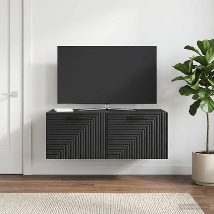 Väggmonterad TV-bänk Svart 78,5 x 41 x 30 cm Konstruerat trä