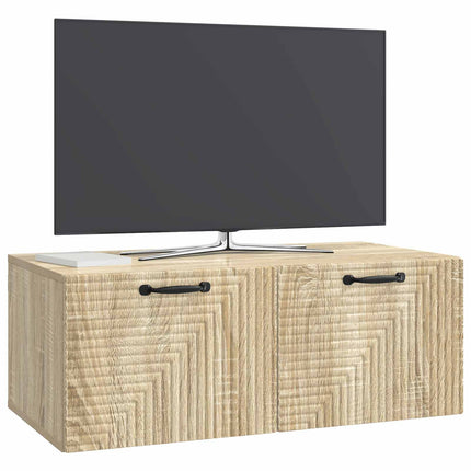 Väggmonterad TV-bänk Väggmonterad Sonoma-ek 78,5 x 41 x 30 cm