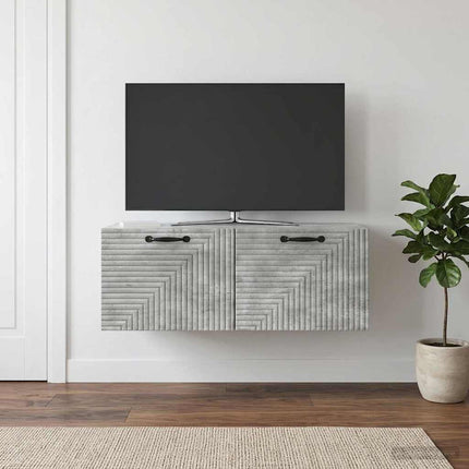 Väggmonterad TV-bänk Väggmonterad Betonggrå 78,5 x 41 x 30 cm