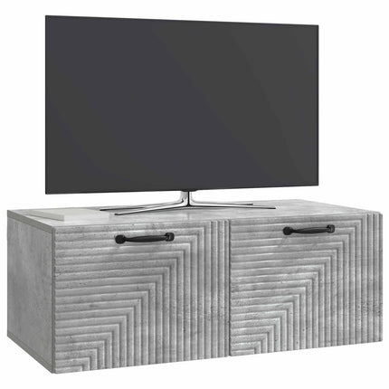 Väggmonterad TV-bänk Väggmonterad Betonggrå 78,5 x 41 x 30 cm