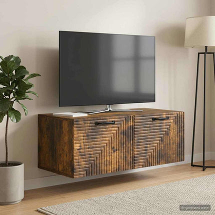 Väggmonterad TV-bänk Rökt ek 78,5 x 41 x 30 cm Konstruerat trä