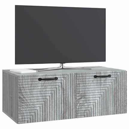 Väggmonterad TV-bänk Grå sonoma-ek 78,5 x 41 x 30 cm