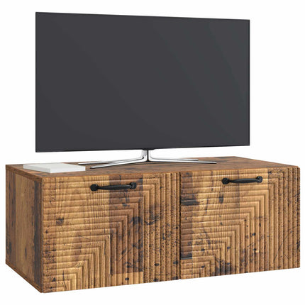 Väggmonterad TV-bänk Väggmonterad Gammalt trä 78,5 x 41 x 30 cm